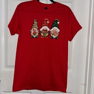 NWOT Handcrafted Christmas Gnomes Shirt Small